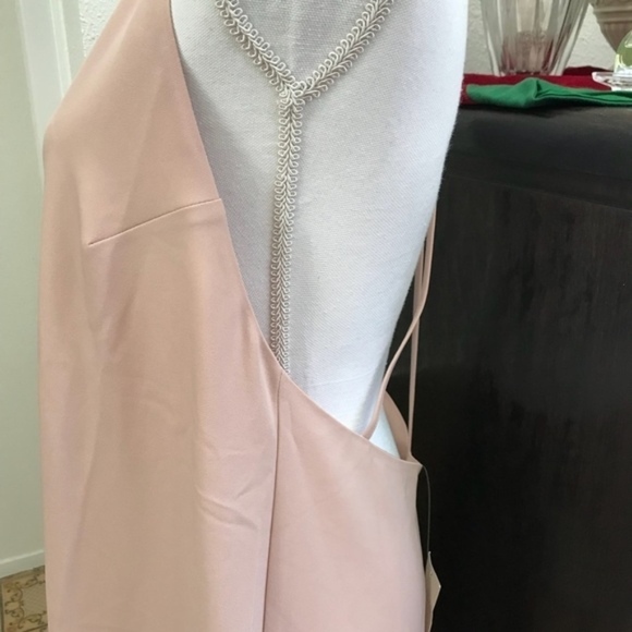 Tobi Blush Shift A-Line Drape Halter Mini Sz Med - Picture 6 of 7